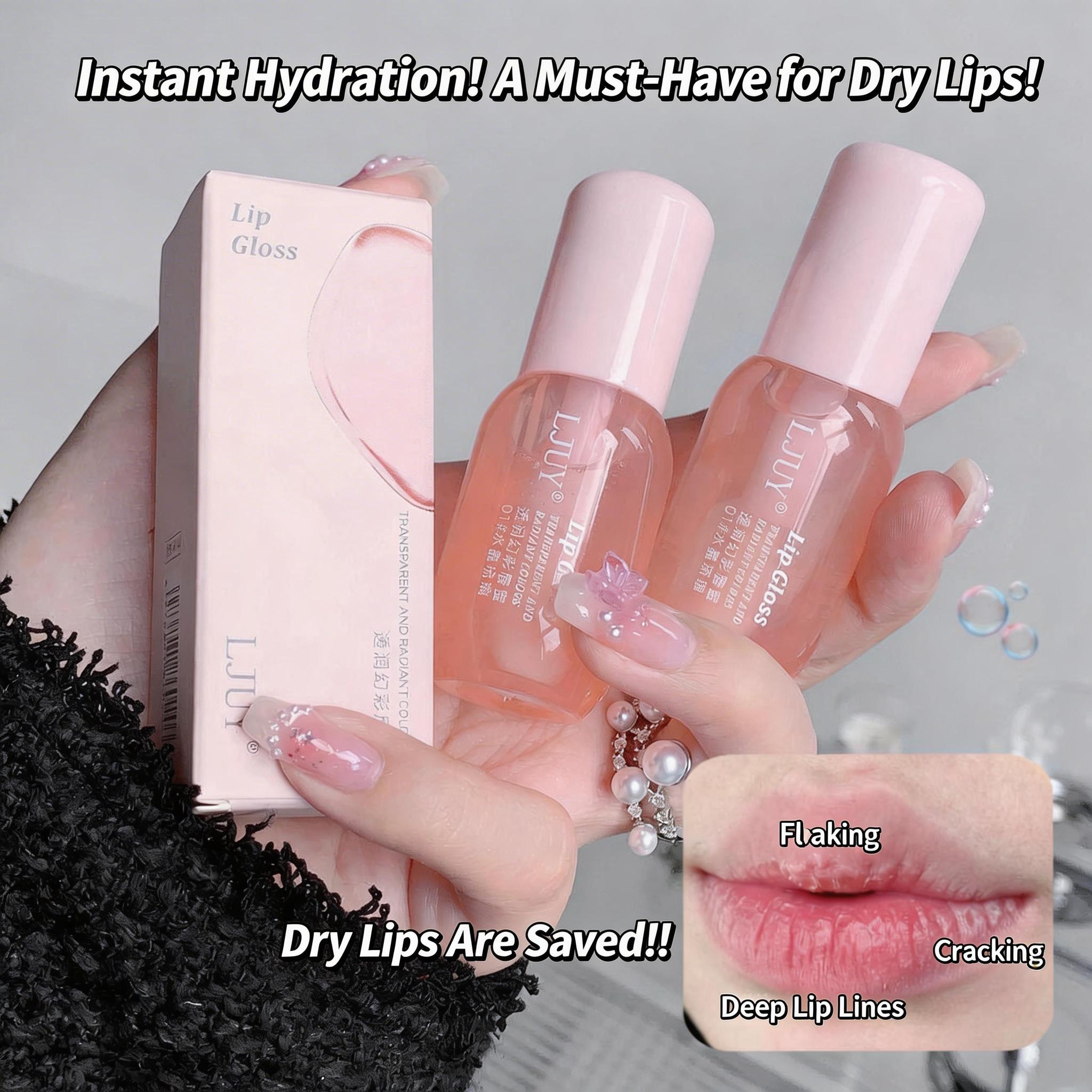 Nourishing 3-in-1 Lip Glaze  Hydrating Lip Oil & Sheer Shimmer Gloss  Smooth, Plump & Transparent Lipgloss Lipstick Makeup Glossy non-sticky stick