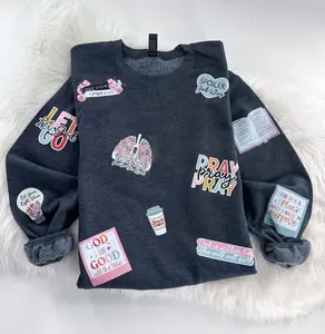 Faith Affirmation Bible Study Christian Sweatshirt or Hoodie with Sleeve Prints Comfy Unisex Tops Oversized Cotton/Poly Blend Soft Fabric Pullover for Man