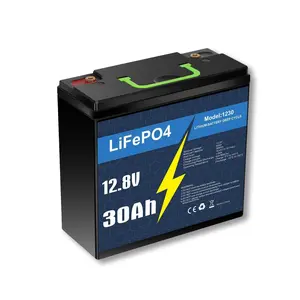12V 30Ah Lithium LiFePO4 Deep Cycle Battery, 4000 Cycles Rechargeable Battery for Electric Scooter, Ride On Toy, Lighting, Power Wheel, Fish Finder and More with Built-in BMS