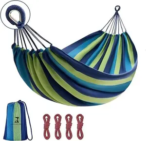 Camping Hammock Comfortable Fabric Hammocks with Tree Straps for Travel Patio Garden, Hanging Sturdy Indoor/Outdoor Hammock Up to 660lbs Portable Hammocks with Travel Bag