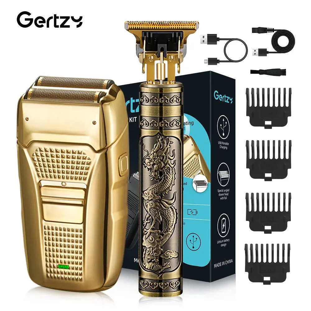Rechargeable Electric Shaver Kit, Professional Cordless Hair & Beard Trimmer for Men, Great for Stylists, Barbershops, Salons & Home Use, Haircut Trimmer & Hair Clipper Set