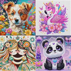 Special Shaped Diamond, 5D Diamond Painting Kits, Frameless, Sparkling Gem, Home Decor, Office Decor, Owe, Eagle, Butterfly, Flowers, Hummingbird, Dog, Cat, Cow,