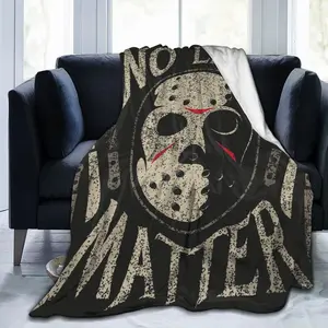 Horror Movie Jason Voorhees Blanket, Halloween Flannel Blanket Warm Lightweight Comfort Party Decoration Bed Sofa Bedroom Living Room Outdoor Blanket (50"x40")