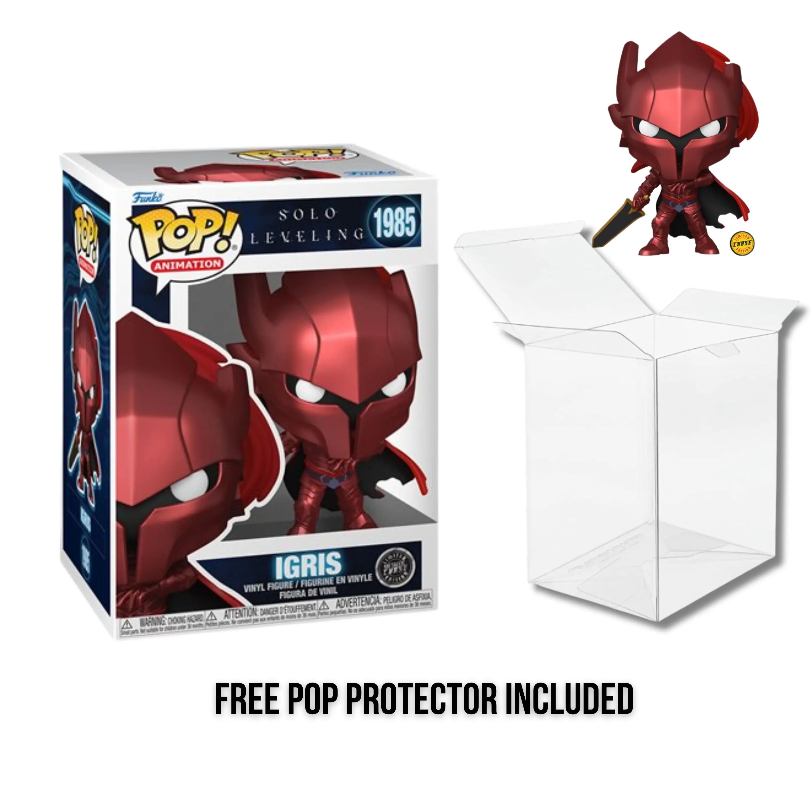 Funko Pop! Solo Leveling Igris #1985 Anime Character Vinyl Figure - Common or Chase, with Original Box for Display