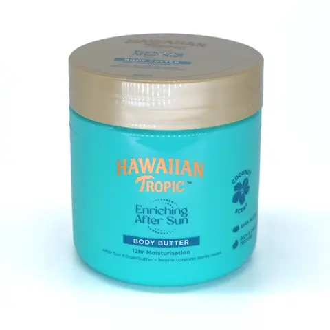 Hawaiian Tropic Exotic Coconut Aftersun Body Butter Cream, 7oz Daily Lightweight Moisturizing Soothing Nourishing Body Care Product for Skin Repair