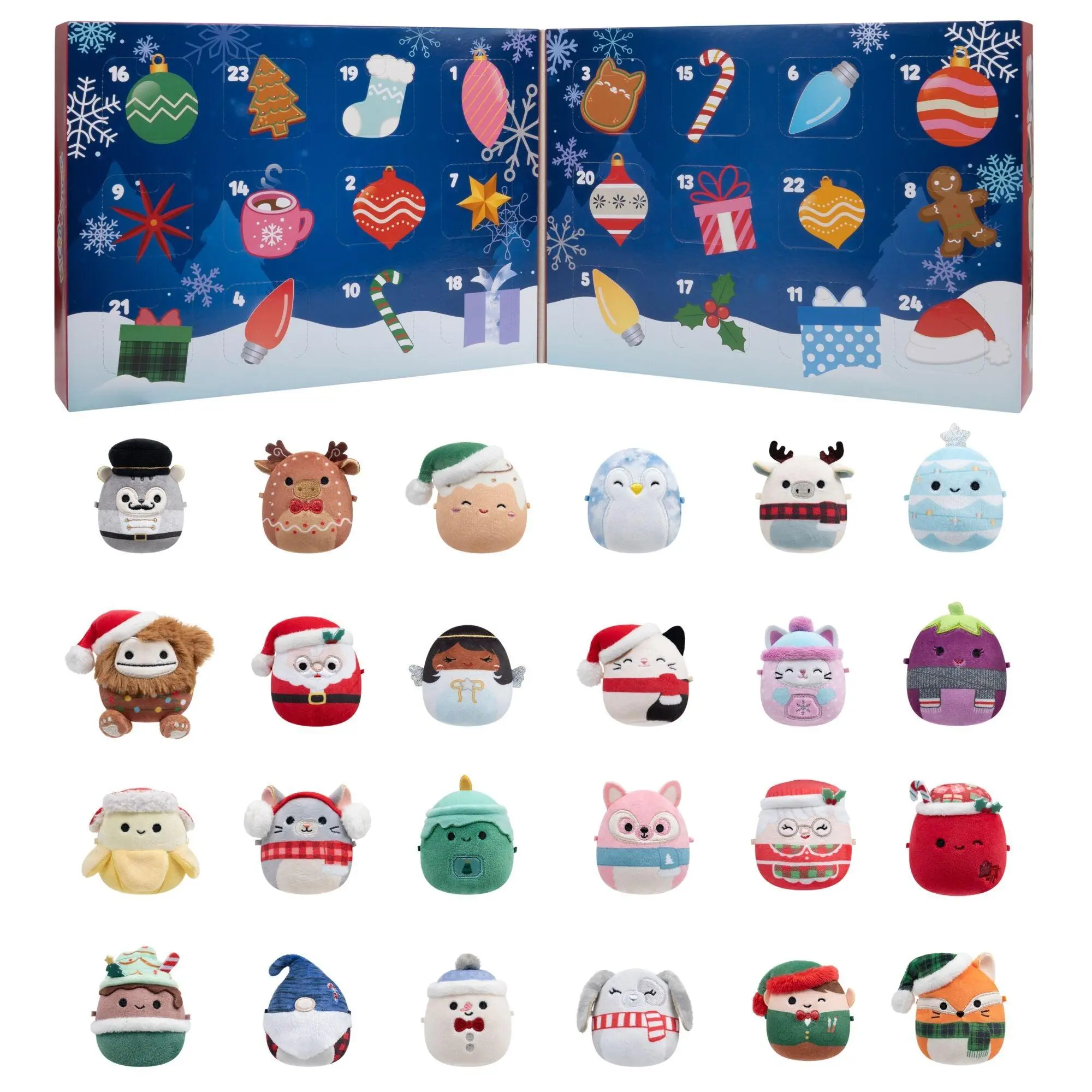 Squishmallows Original 24-Day Micromallows 2026 Holiday Plush Advent Calendar– 24 2.5-Inch Mini Plush Surprises, Christmas Countdown, Collectible Holiday Favorites
