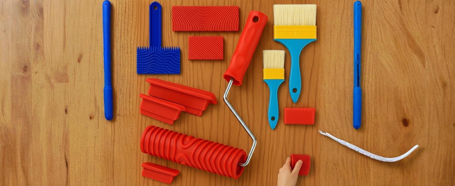 6PCS Wood Grain Tool, Natural Woodgrain Maker for Decorative Painting Wood Graining Tool Set DIY Projects