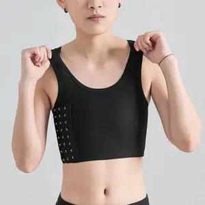 Breathable Chest Breast Binder Side Buckle Short Vest Tops Chest Binder Underwear Tank Tops Wireless Chest Wrap Bandage