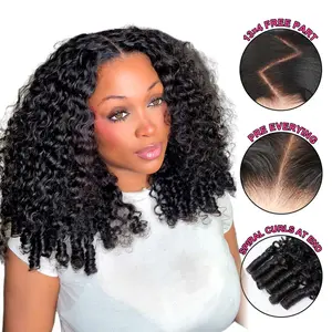 #SummerVibes Kisslove Hair Burmese Curly Hair 13x4 Transparent 100% Virgin Human Hair 180% density Lace Frontal Wig Natural Black Human Hair Pre-Plucked Pre-Cut Lace Pull Go Drawstring Glueless Wig Beginner Friendly Ready To Wear Wig Lace Front Wigs