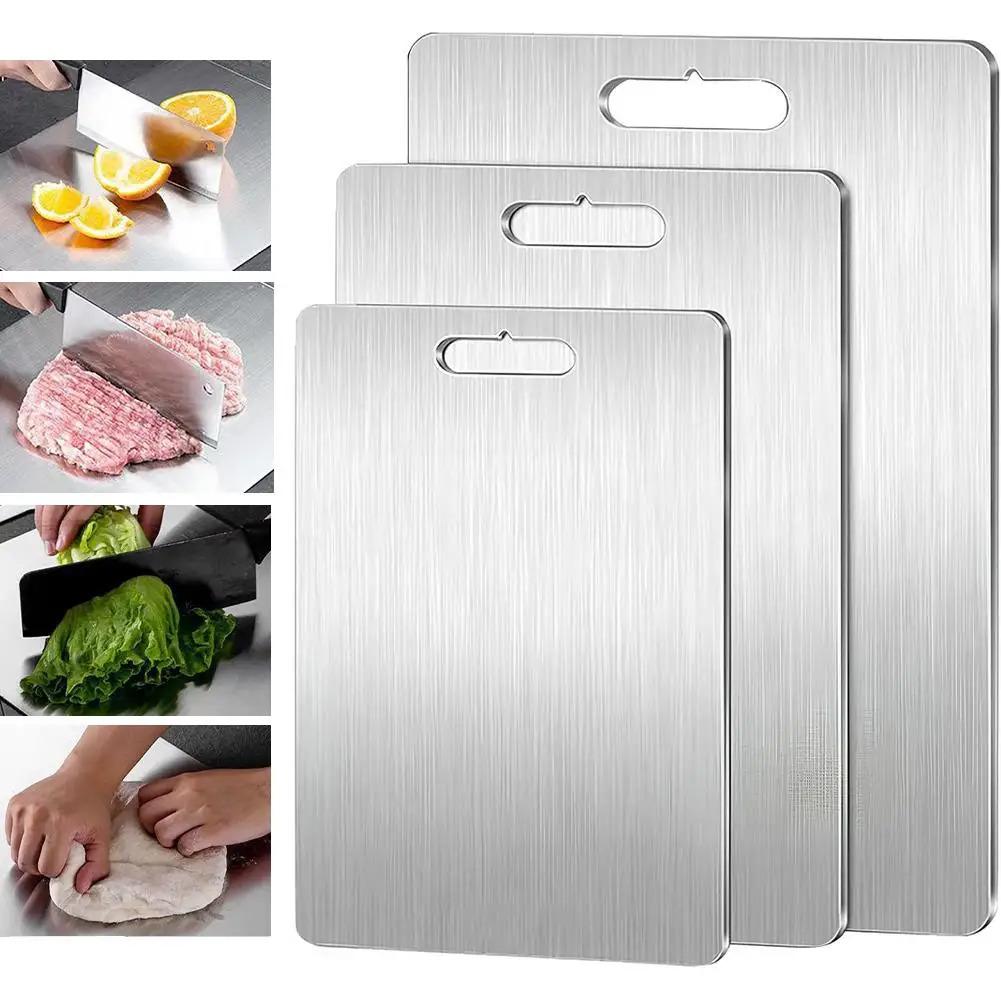 Stainless Steel Cutting Boards Dishwasher Safe Kitchen Boards Antibacterial Kitchen Fruit Vegetable Meat Chopping Cutting Board