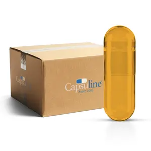 Capsuline Anatto Empty Vegetarian Capsules Size 1 - Yellow/Yellow Natural Colorant - TiO2-Free (Box of 125,000)