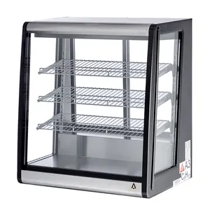 7 Cu.Ft Commercial Countertop Display Refrigerator - 3-Tier Refrigerated Pastry Case with Double-Layer Tempered Glass - Anti-Fog Interior LED Lighting & Rear Sliding Door - Ideal for Bakery, Beverage & Cafe