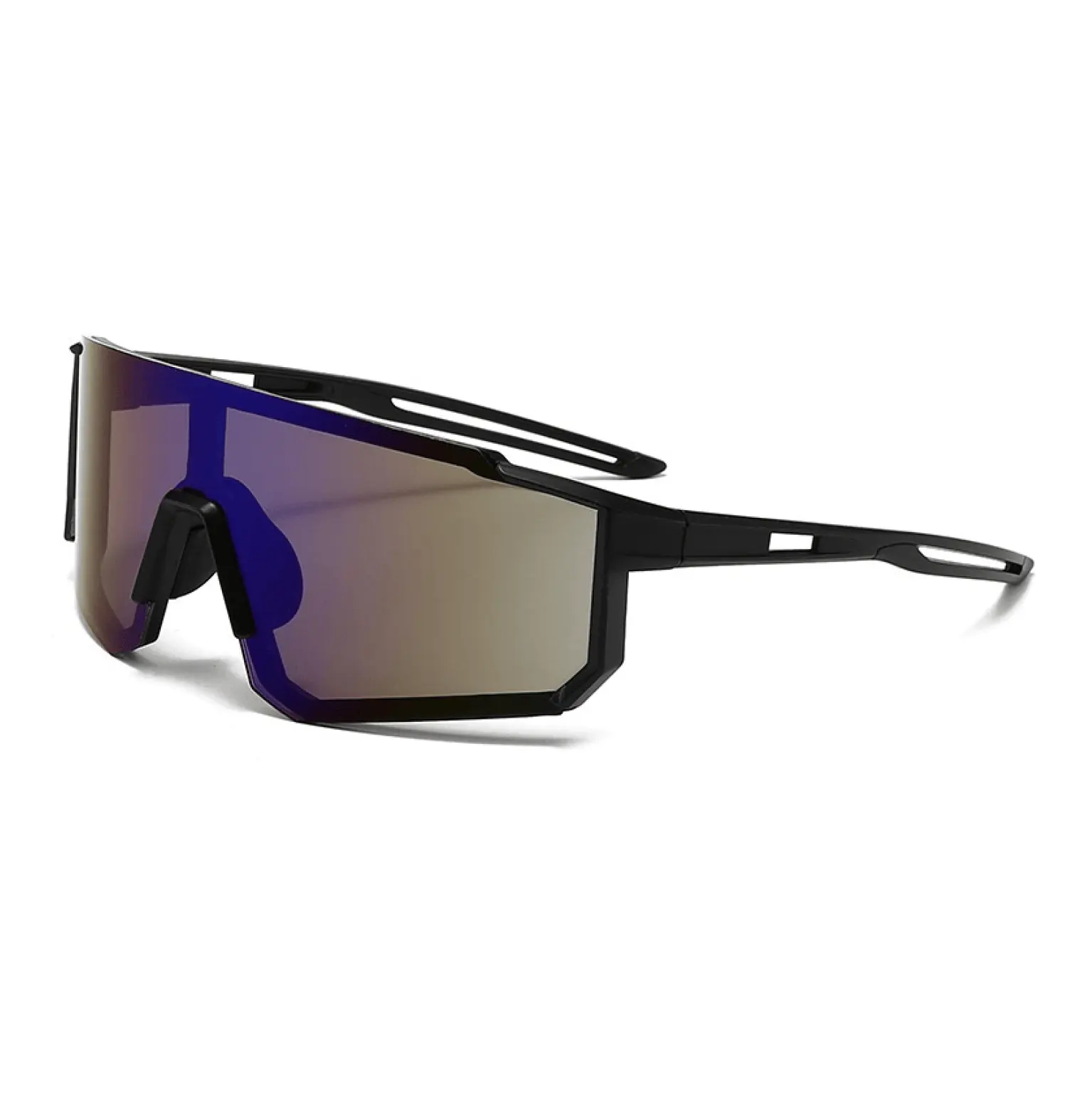 Cycling Sunglasses for Men, UV400 Polarized, Windproof Wrap-Around Sports Shades with Mirror Lens - Ideal for Fishing, Hiking, Modern Ergonomic Geometric Design Use, Running