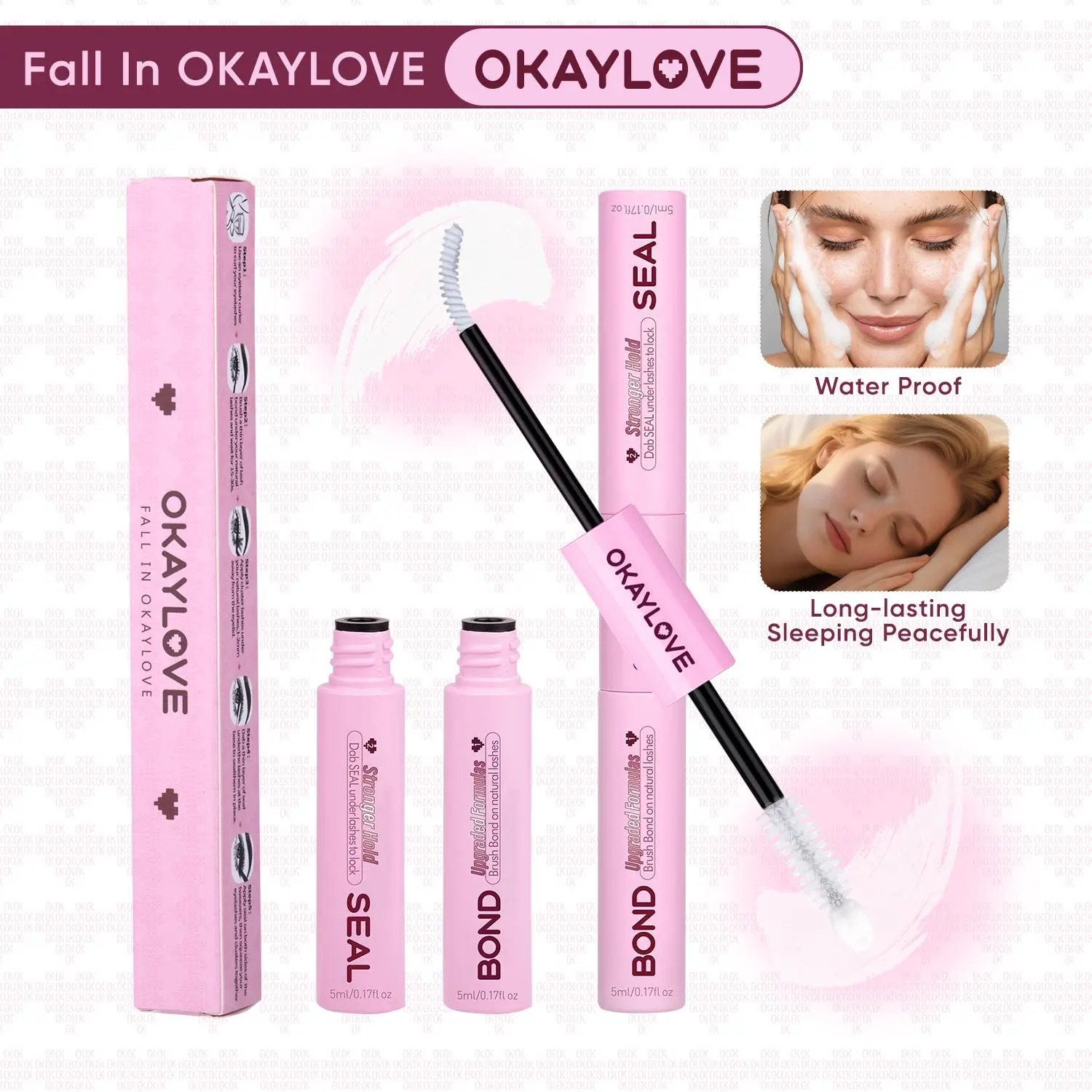 OKAYLOVE Lash Bond and Seal | White Glue| Black Glue Strong Hold  Waterproof  Long lasting Suitable for Sleeping over Night girl gifts