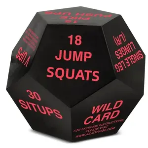1pc 12-Face Fitness Dodecahedron, Exercise Ball with "18 Jump Squats, 30 Situps" Text, Foam Grip Strengthening, Decompression Ball for Adults, Relaxation Tool | Dodecahedron Design | Foam Texture Decompression Toys