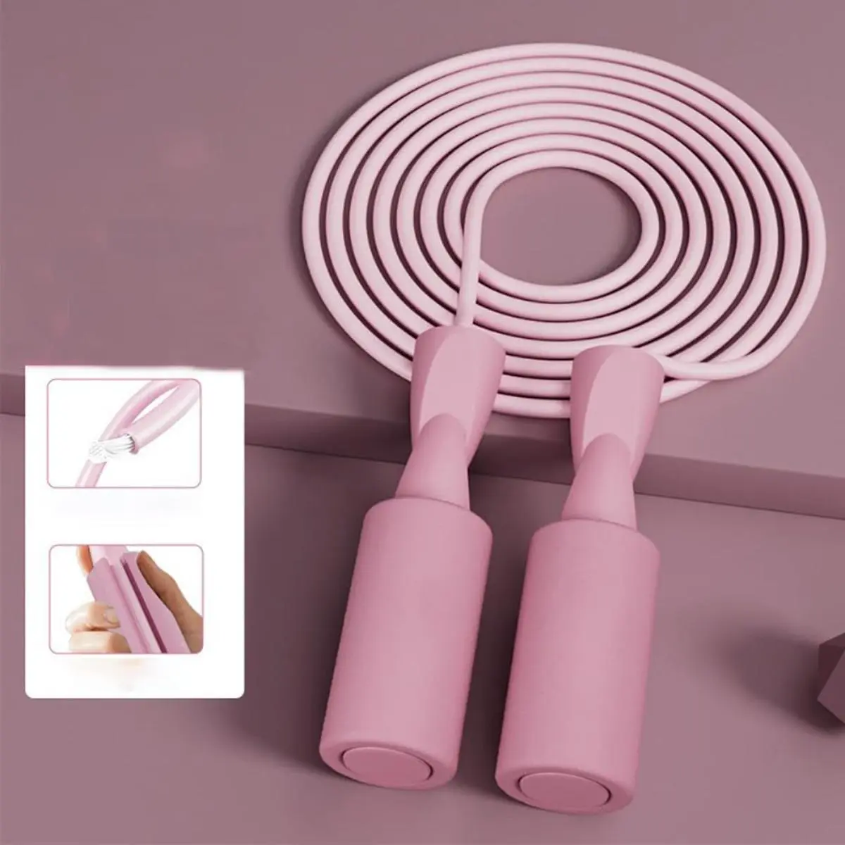 Weighted Cordless Jump Rope for Fitness Workout, Portable Ropeless Skipping Rope for Home Exercise Training Pvc Jump Rope Jumprope Kinetic Rope