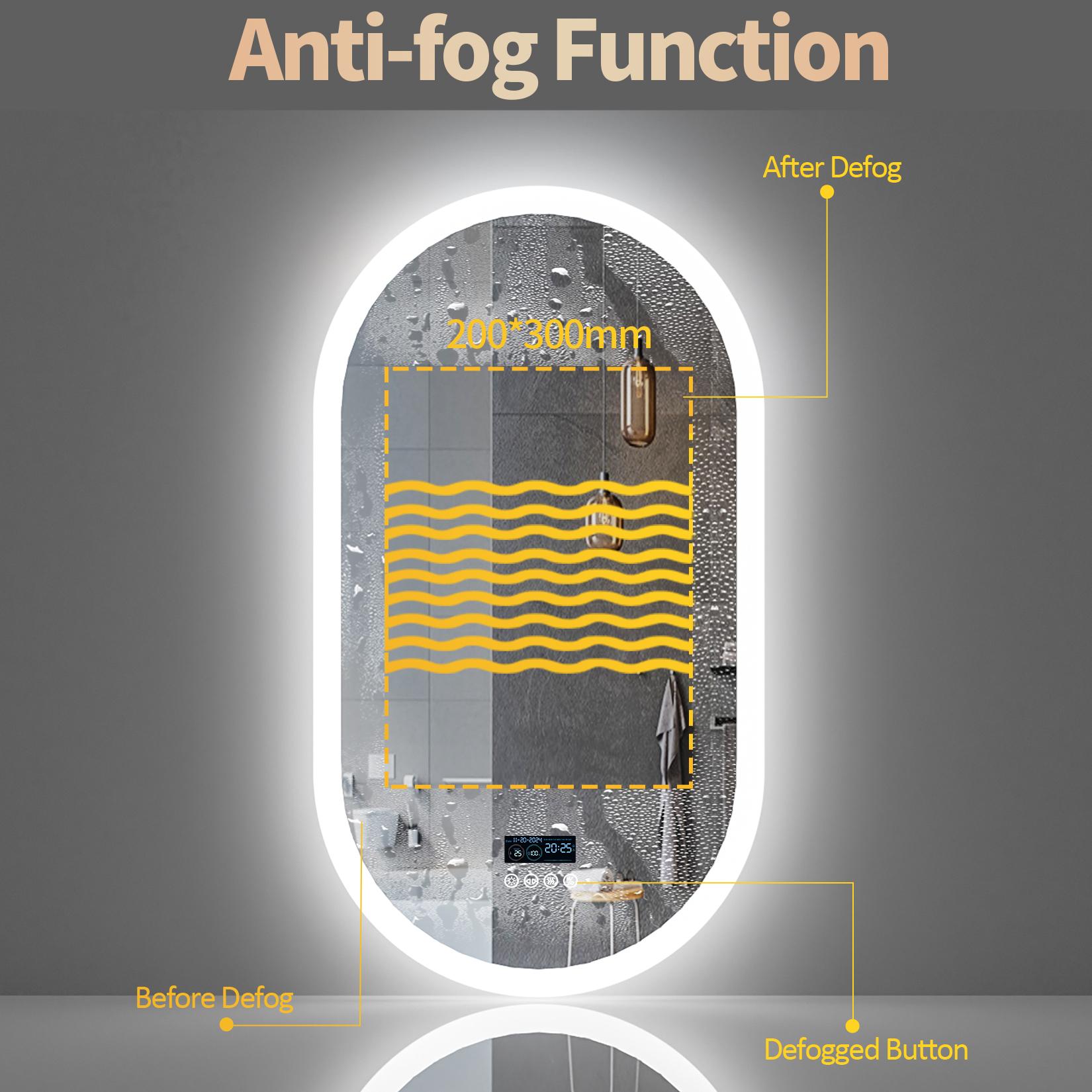 LumiBased Oval Led Light Bluetooth Bathroom Mirror 20X32 LumiBased Oval Led Light Bluetooth Bathroom Mirror 20X32