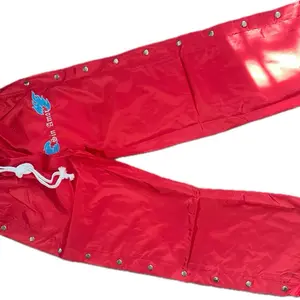 Sinamordesigner Nylon Pants with Side Buttons and Drawstring Waist for Comfort and Style Bottom