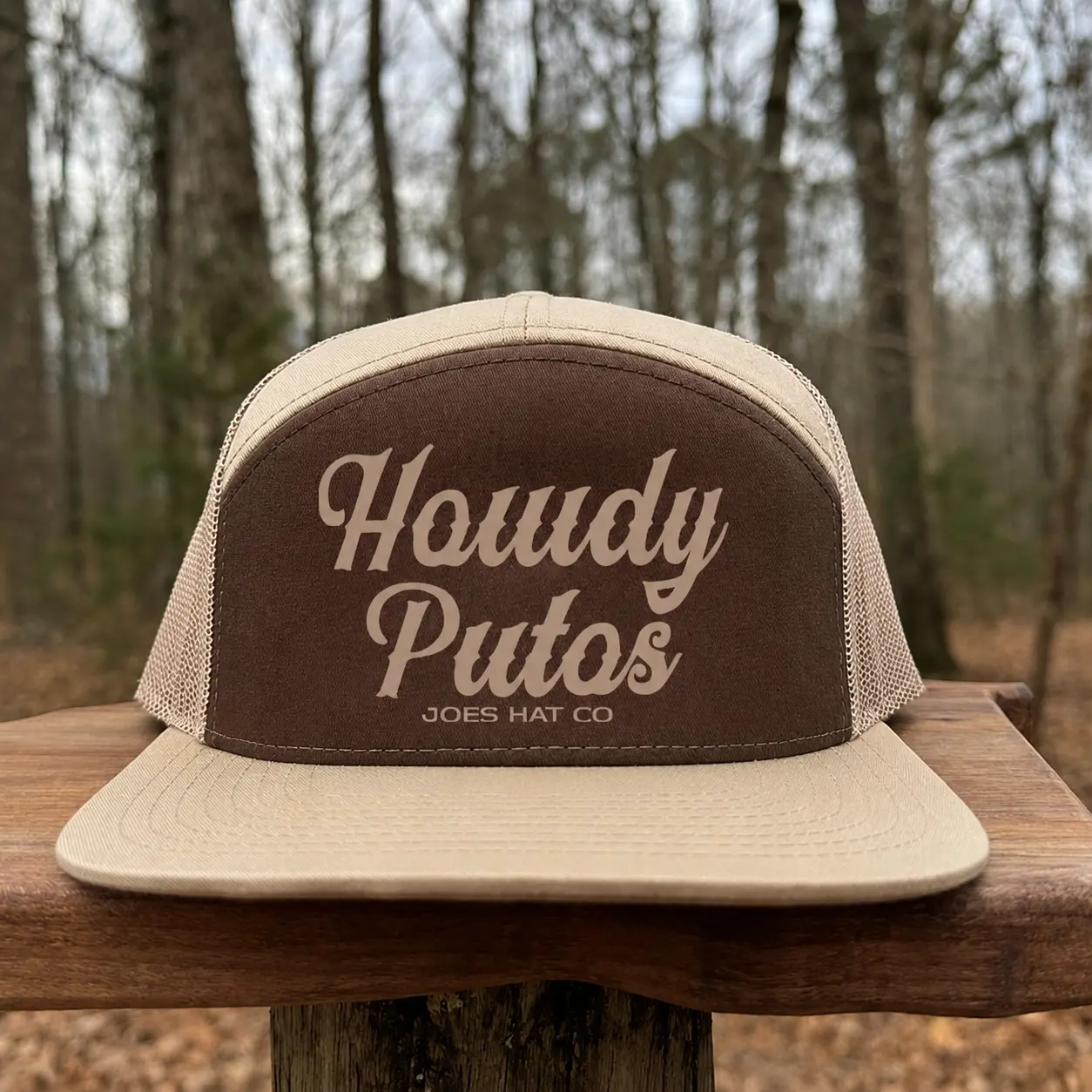 [COMBO 2 SAVE 50%] Howdy Putos 7 Flanel flat bill Snapback HatCotton Mesh Back Hat, Khaki and White Snapback