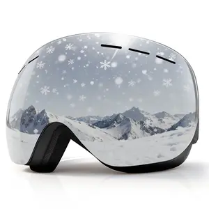 GOECI OTG Ski Goggles for Men Women Anti-Fog Spherical Lens UV400 Breathable TPU Frame Adjustable Non-Slip Strap Snow Sports Gear Unisex