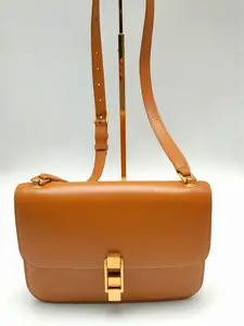 Pre-owned Celine cowhide Shoulder Bags CLASSIC BOX Medium Brown Calfskin Tote Bag