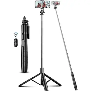 NOVATECX 71" Phone Tripod & Selfie Stick, All in One Extendable Cell Phone Tripod with Wireless Remote, Tripods Stand for iPhone & Travel Selfie Stick 360° Rotation Compatible with iPhone Android, Camera
