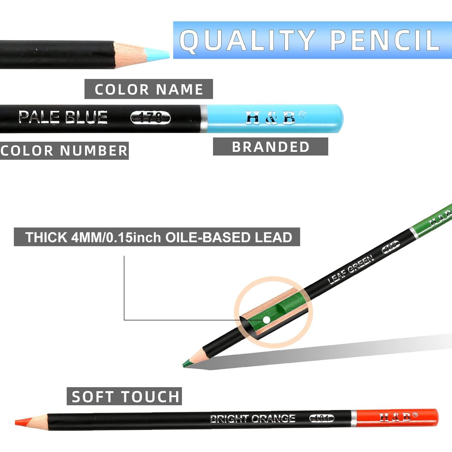 180 Colored Pencils Set, Oil-Based Soft Core Art Supplies with Zipper Case, Coloring Pencils, Art Supplies Sketching Kits, Professional Artist Drawing Pencils for Artists, Adult