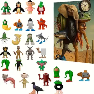 Tung Tung Tung Ramadan Manual Countdown Calendar, 3D Tralalero Character Ornament, Halloween Christmas New Year Gift Decoration