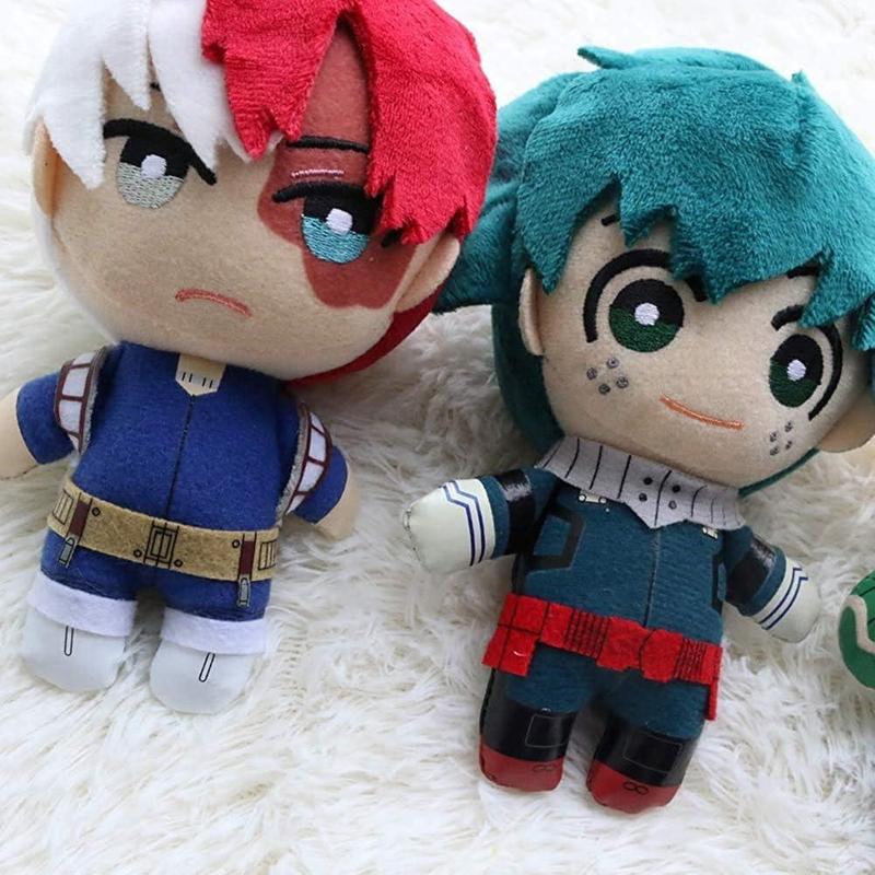 Adorable MHA Hero Plushie - Cosplay Stuffed Toy, 5.9" Red Anime Plush Doll Keychain, Perfect Gift for Fans