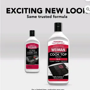 Weiman Cooktop Cleaner and Polish Cream for Glass Ceramic and Induction Surfaces 15 oz Unscented Powerful Heavy Duty Clean