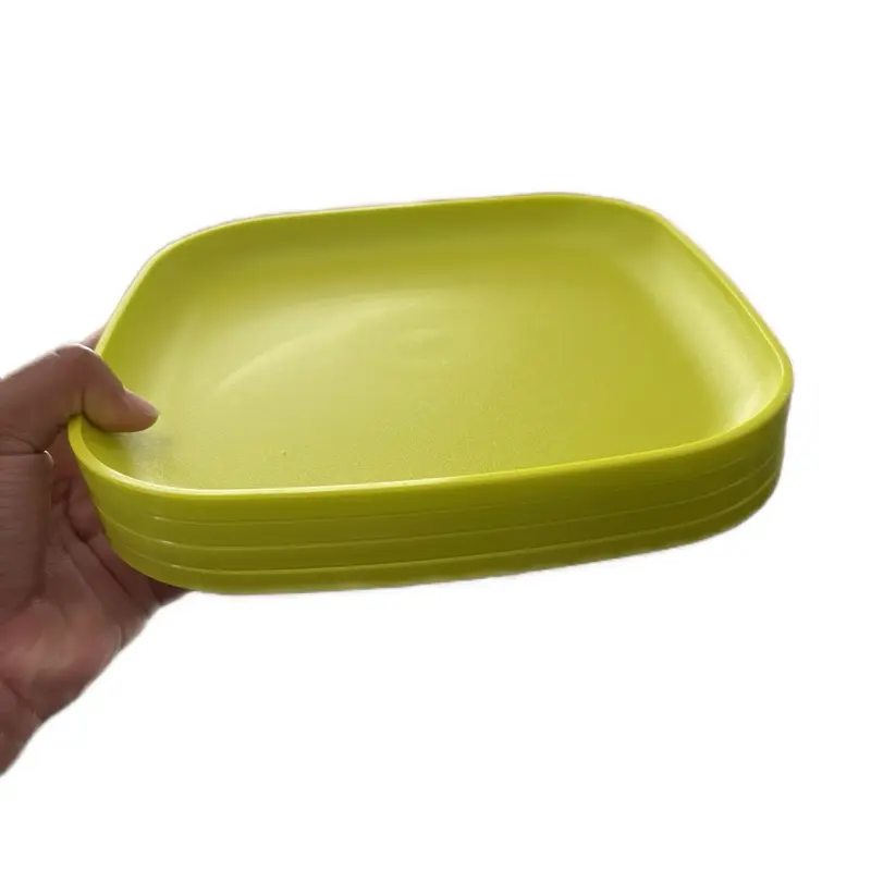Home & Kitchen 4-Piece Lime Green Square Dinnerware Set - Dishwasher-Safe Dinner Plates, Stylish Traditional Tableware for Everyday Home Serving to Boost Dining Table Aesthetic, Dinnerware Sets