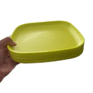 Lime Green Square Plates Set of 4 Dishwasher Safe Kitchenware for Everyday Use Enhance Dining Table Aesthetic Appeal Stylish Traditional