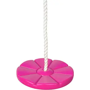 Swing Set Stuff Inc. Daisy Disc Swing Seat With Rope Pink Swing Set Stuff Inc. Daisy Disc Swing Seat With Rope Pink