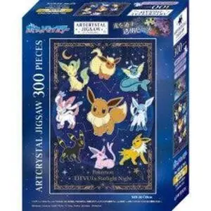 Ensky Artcrystal Puzzle: (NEW) PK300-AC02 Eevee Friends and the Stars in the Night Sky "Pokemon