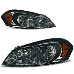 Headlights For 2006-2013 Chevy Impala 06-07 Monte Carlo Black Smoke Lens Lamps