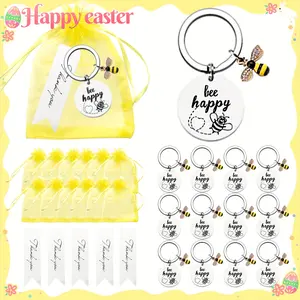 36pcs set Bee Keychain Gifts, llaveros bee happy, Inspirational Keychain Gifts, Party Supplies, Teacher's Day & Graduation Day Thank You Gifts