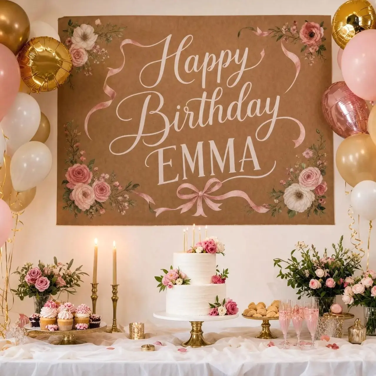 Custom Printed Butcher Paper Tapestry, Personalized Birthday Backdrop, Kraft Paper Party Sign, Large Birthday Banner, Custom Party Decor