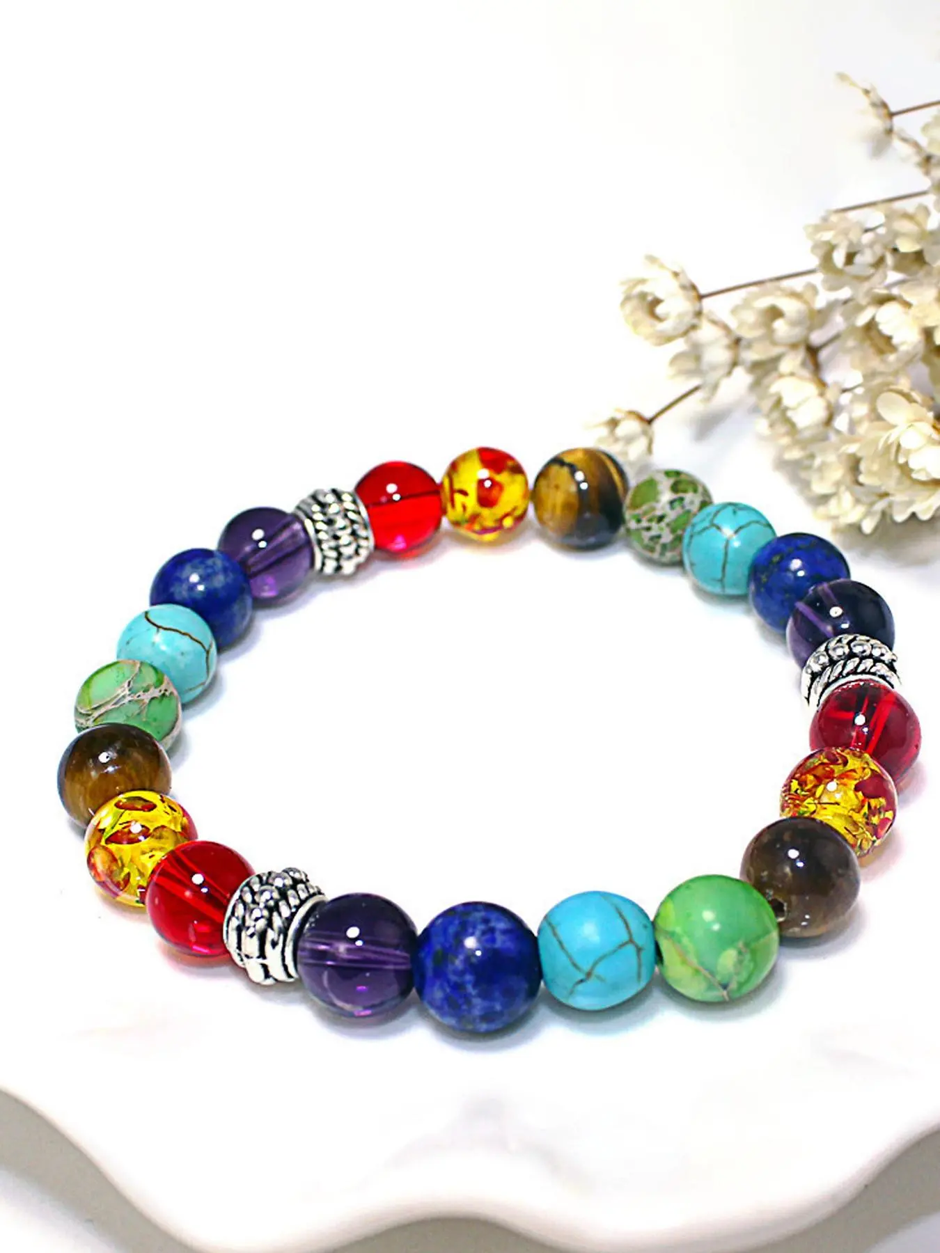 Single Cosmic Galaxy Solar System Eight Planets Bracelet, Sci-fi Starry Style, 3D Restored Planet Shape/Smooth Chain No Chafing, For Daily Commute Layering/Starry Outfits, Suitable for Astronomy-loving Youth, Beaded Bracelets