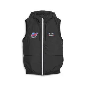 PUMA Mens Bmw M Motorsport Statement Race Vest Athletic Outerwear Casual Full Zip Breathable - Black