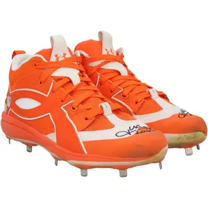 Juan Soto New York Mets Autographed Game-Used Orange Under Armour Cleats from the 2025 MLB Season - HH98516006-07 - Fanatics Authentic Certified