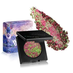 Delanci Purple+Grass Green+Gold Dreamland Duo Chrome Eyeshadow Palette Highly Pigmented Shades for Creative, Playable Makeup - Bold, Eye-Catching Looks for Makeup Enthusiasts Powder Cosmetic