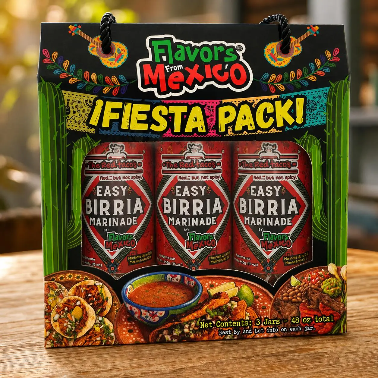 Flavors From Mexico Easy Birria Pack | 3 Ready-to-Use Birria Marinades (48 oz Total)
