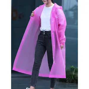 Raincoat For Women Pink Water Resistant Windproof Breathable Full Body Coverage Casual Style Outdoor Activities Rainy Season Rainy Day Rainproof