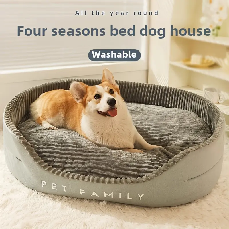 Upgraded Dog & Cat Bed - Washable, Chew-Resistant, Stain-Proof - Fits Small to Large Pets - All-Season Pet Furniture - Ideal Companion Gift