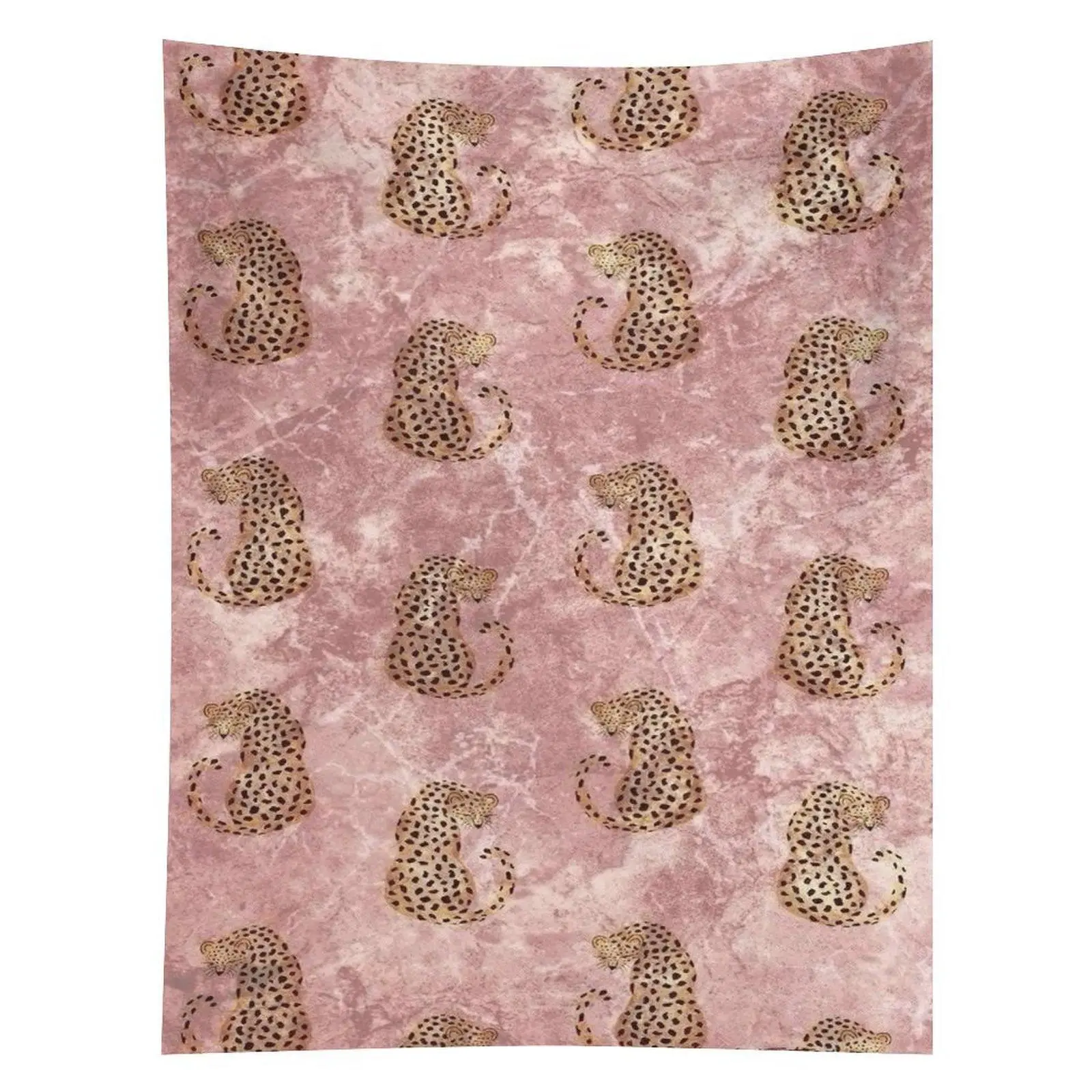 Pink Cheetah Pattern Tapestry Cute Spotted Leopard Wall Hanging Decor