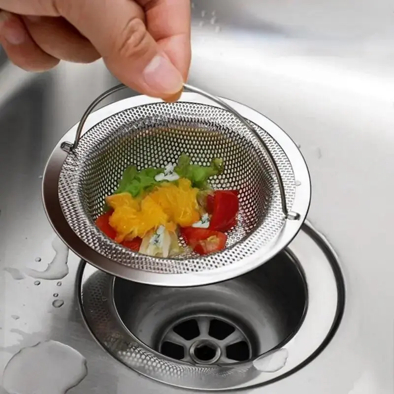 1Pc Stainless Steel Kitchen Sink & Bathtub Filter, Eco-Friendly Water Filtration System, Garbage Food Residue & Hair Catcher for Environmental Protection and Health, Water Filtering, One Piece