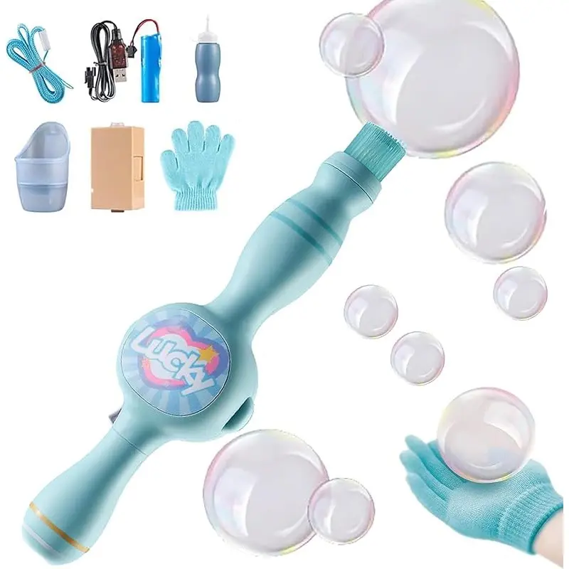 Unisex Safe Plastic Battery-Powered Magic Fog Bubble Wand - Hand-Clap Interactive Toy, Adjustable-Size Soft Mist Bubbles, Outdoor Fun Item for 3+ Years Kids (Birthdays, Daily Play)