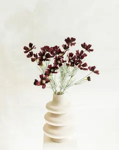 23.6" Burgundy Faux Cosmos Flowers – Long Stem Cosmos Bouquet Flowers for Home Décor, Wedding Arrangements & Table Centerpieces