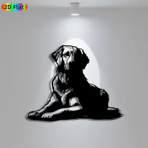 1pc Silhouette Dog Metal Wall Art, Silhouette Dog Statue Mural, Iron Craft, Perfect for Living Room, Garden, Zoo Corner Decor, Silhouette Wall Decor, Intricate Craftsmanship, Christmas Decor, Ideal Gift for Nature Lovers