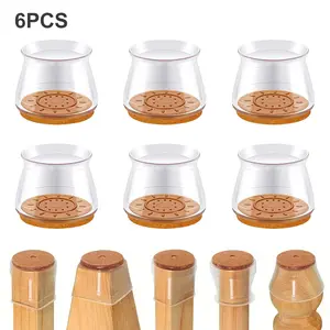 6 Pcs Chair Rubber Leg Floor Protectors, Silicone Felt Furniture Leg Pads Caps Covers for Hardwood Floors to Protect Wood Tile Floors Scratches Felt Pads Furniture Leg Caps No Noise